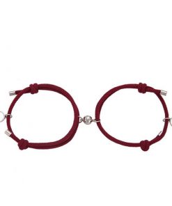 burgundy-red-couple-magnetic-bracelet
