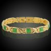 Gold-Green-Magnetic-Bracelet-Women